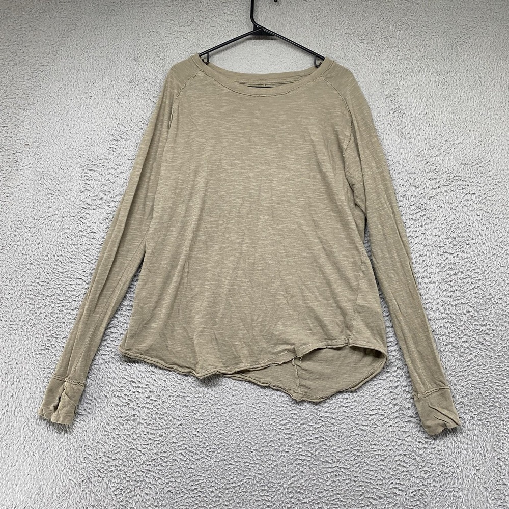 We The Free Arden Long Top Womens Small Green Slub Grunge Capsule Relaxed